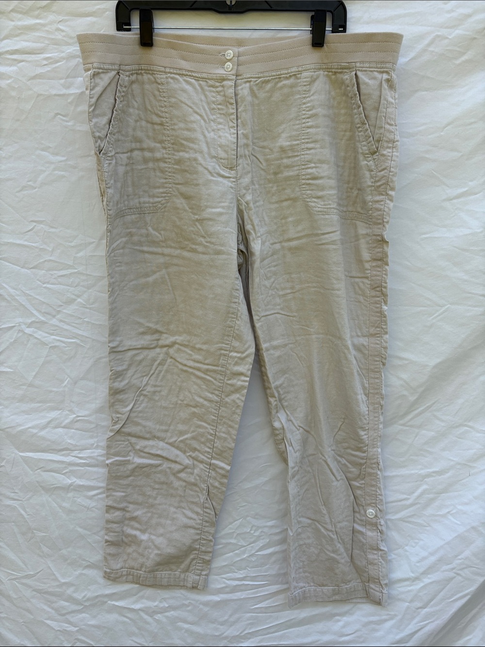J. Jill Light Tan Straight-Leg Crop Pants